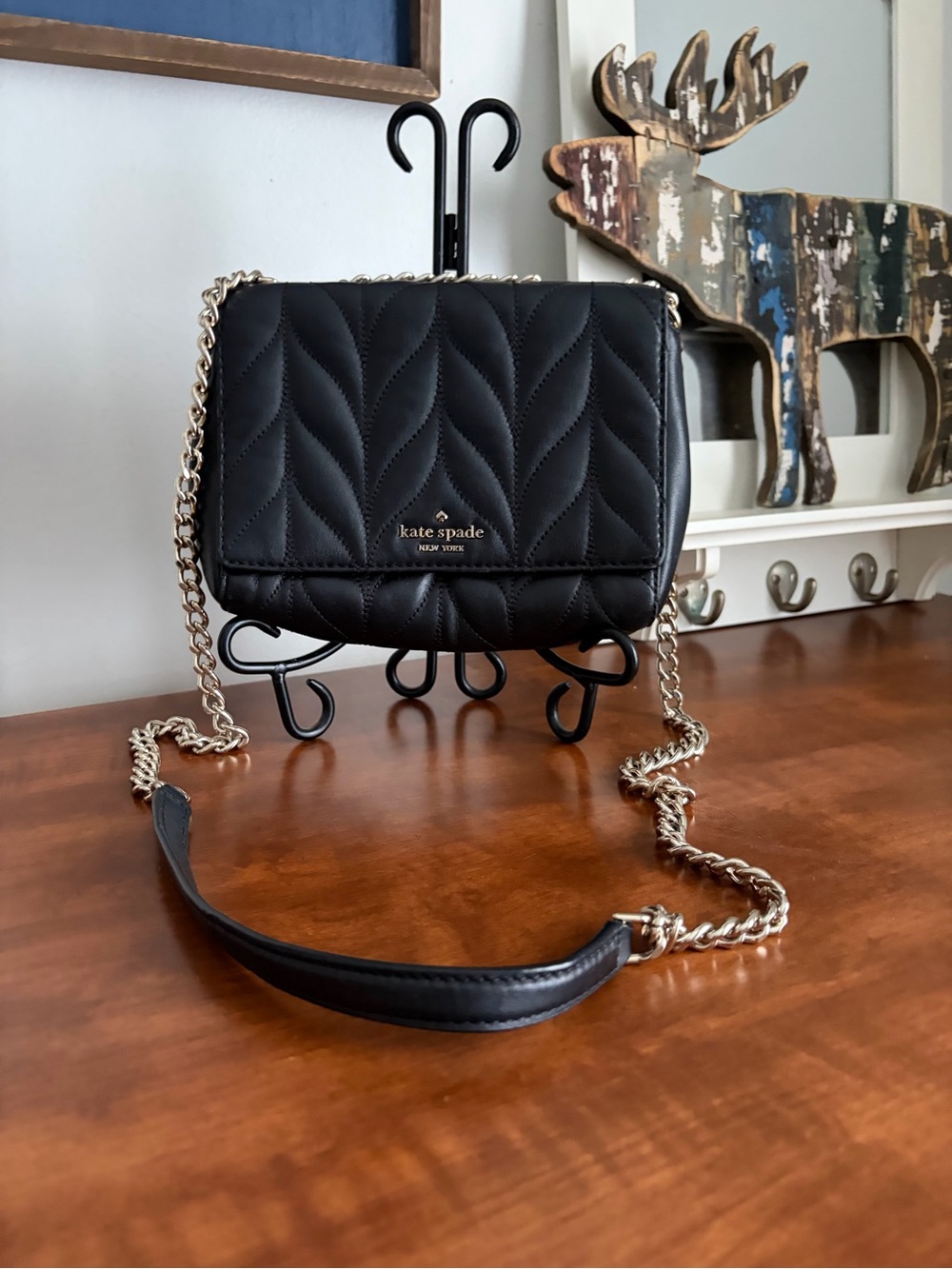 kate spade Black Quilted Chain Shoulder Bag